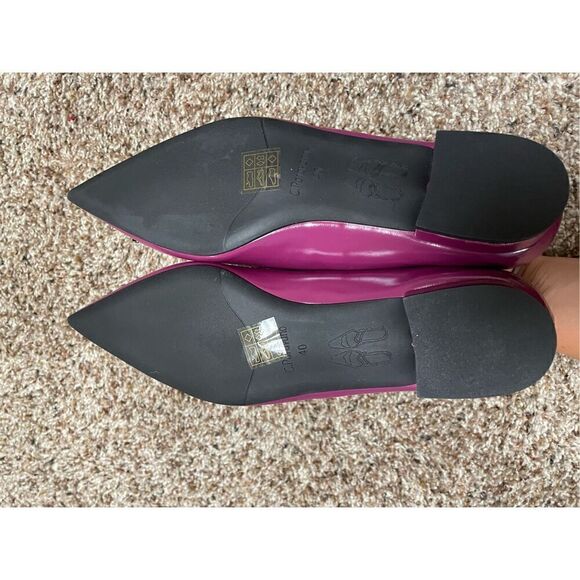 Brand New C. Paravano Women’s EU 40 US 10 Purple Crystal Leather Flats - Picture 7 of 8